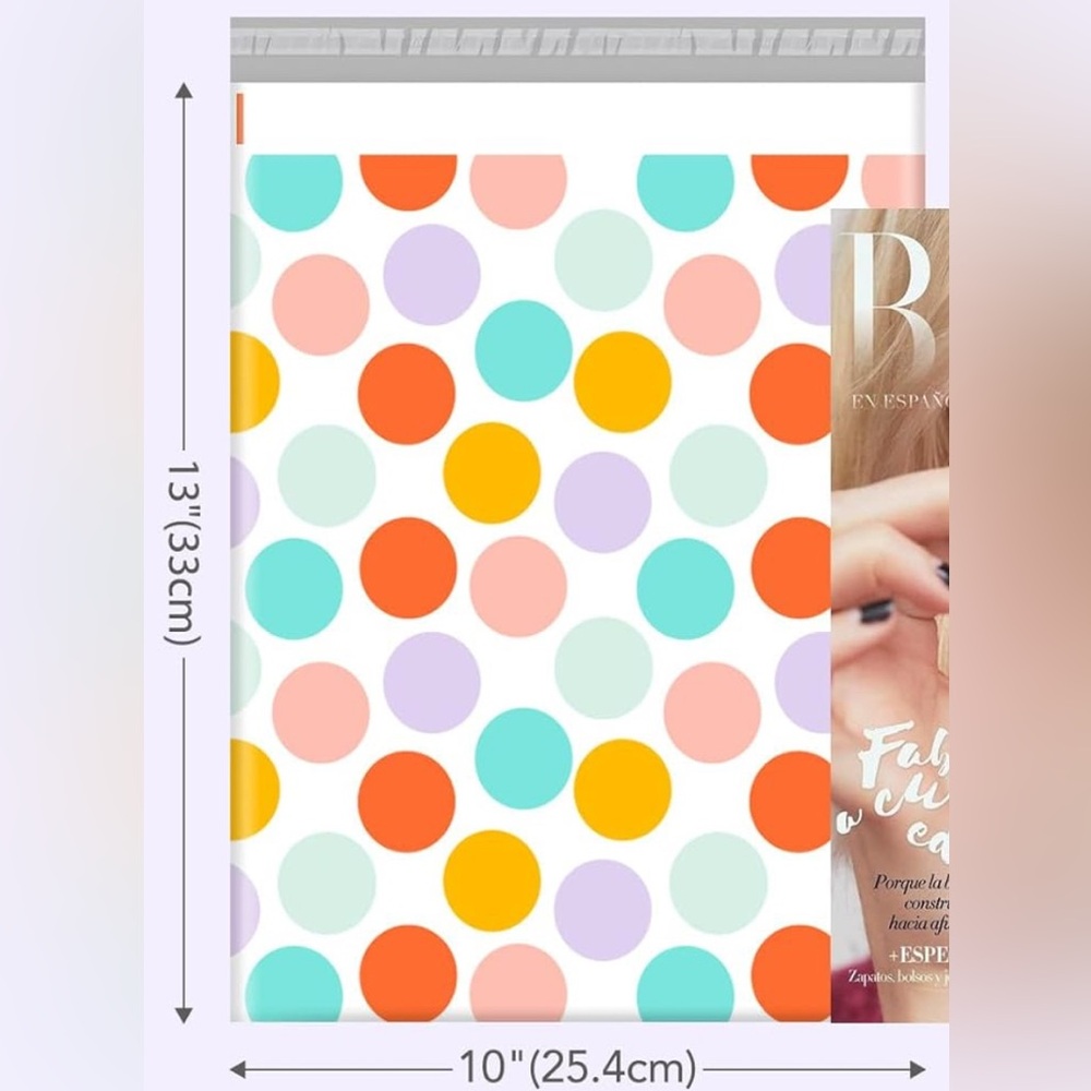 10pcs Colorful Polka Dot Poly Mailers - Picture 2 of 3